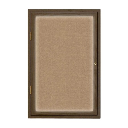 United Visual Products Triple Door Enclosed Radius EZ Tack Board, 96"x48", Header, White/Blue UV7016EZ-BLUE-WHITE